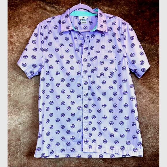 Disney Parks Pixar Up Grape Soda Unisex Button Down Camp Shirt M - Picture 1 of 6